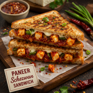 paneer schezwan sandwich