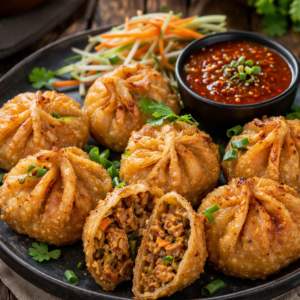 Soya Chunks Fried Momos